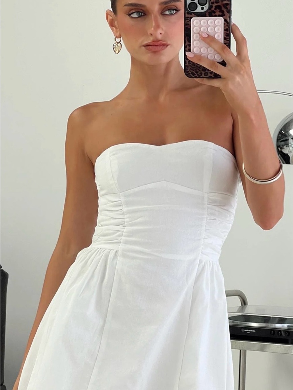 Princess Polly Sybille  Strapless White Ruched Bodice Dress